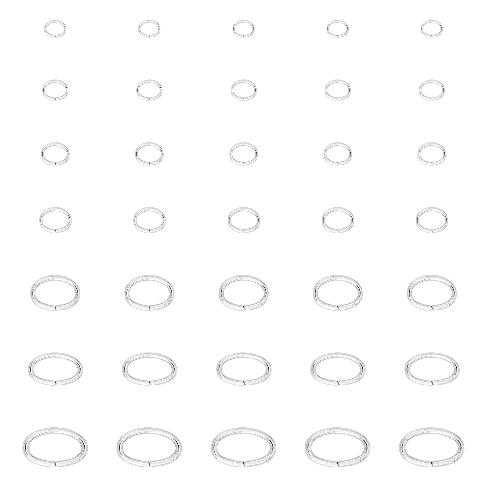 About 700pcs 310mm 7 Sizes Oval Jumps Rings 1824 Gauge Close But Unsoldered Conn