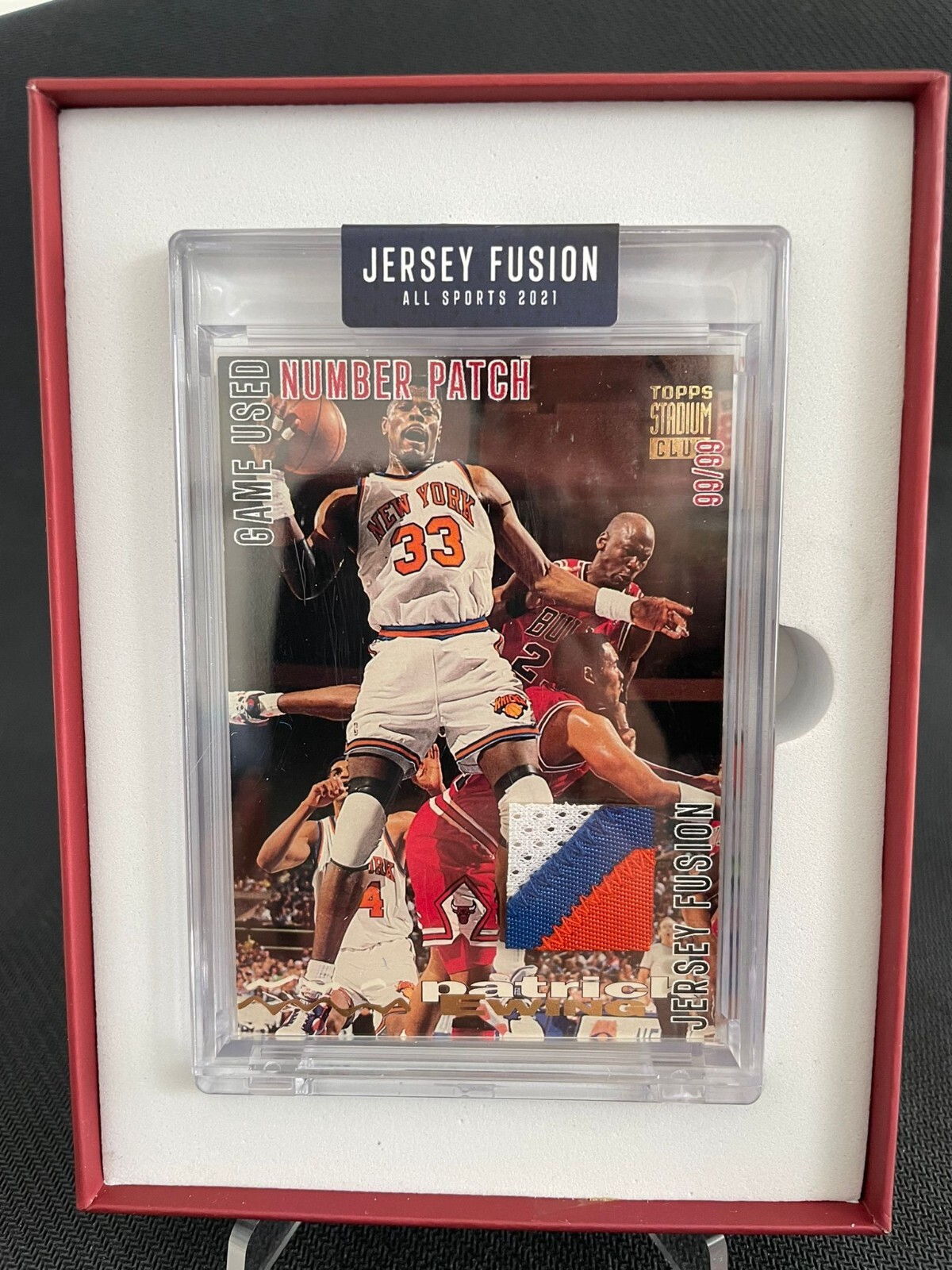 🔥2021 Jersey Fusion 1992-93 Topps Patrick Ewing Michael Jordan /99 Game Used🔥