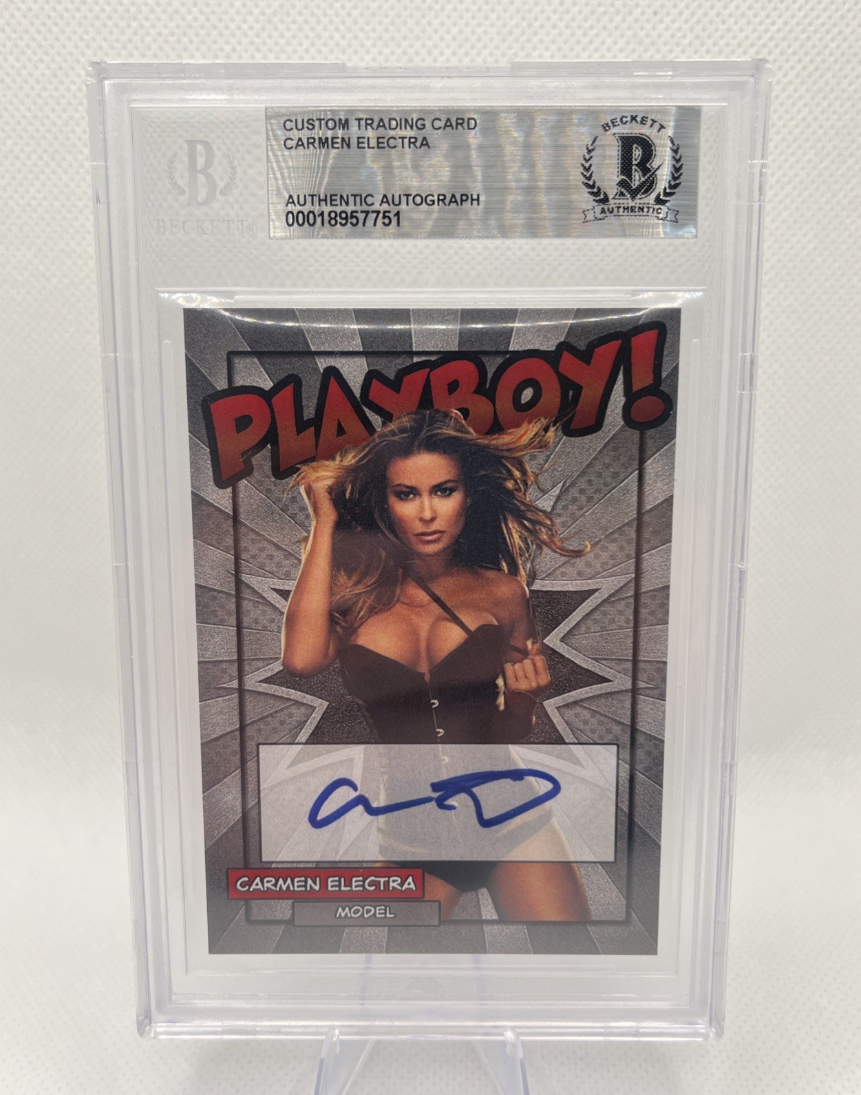 Carmen Electra Signed Custom Playboy Card Beckett BAS Autograph Encapsulated