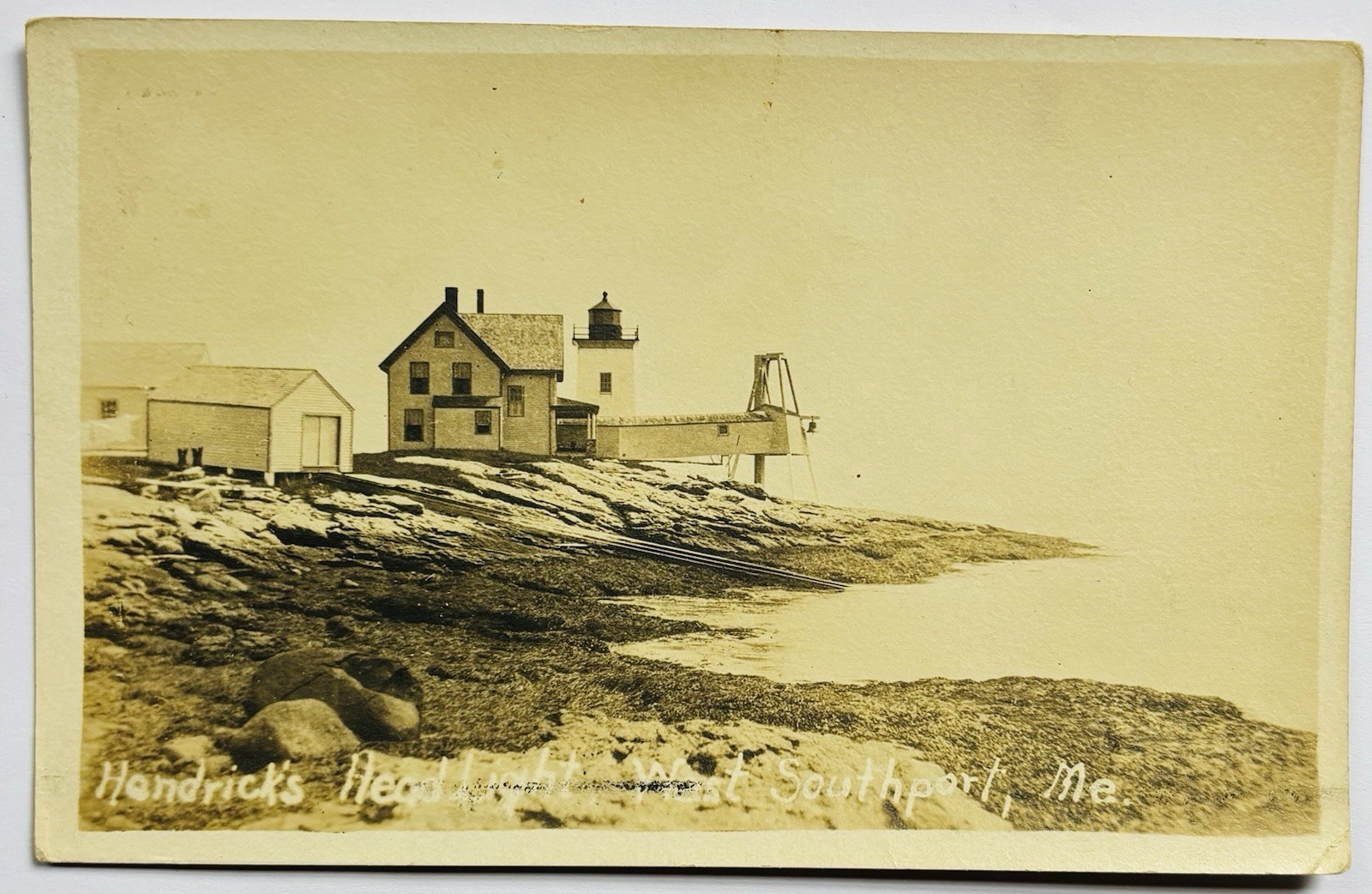 Hendrick’s Head Light at West Southport, Maine Real Photo Postcard