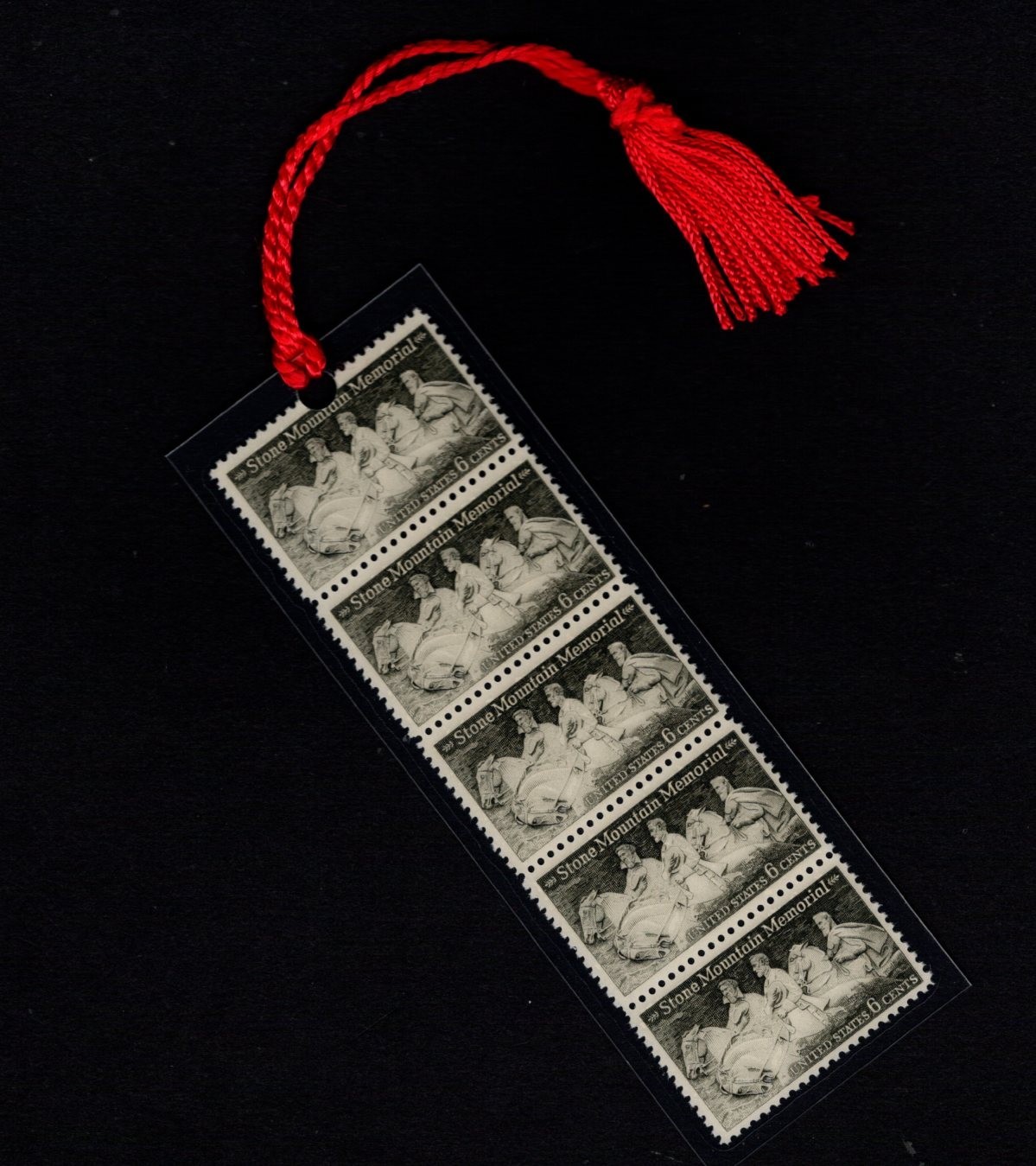 Stone Mountain Civil War Memorial - Vintage Set of 5 Stamps Bookmark Unique