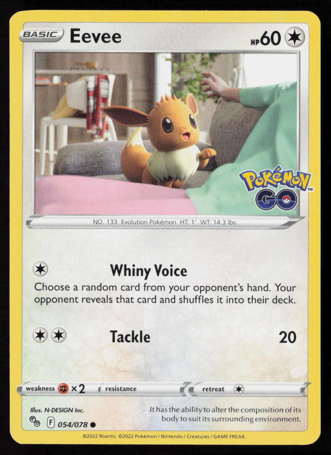 Eevee 054/078 Common Pokemon GO NM