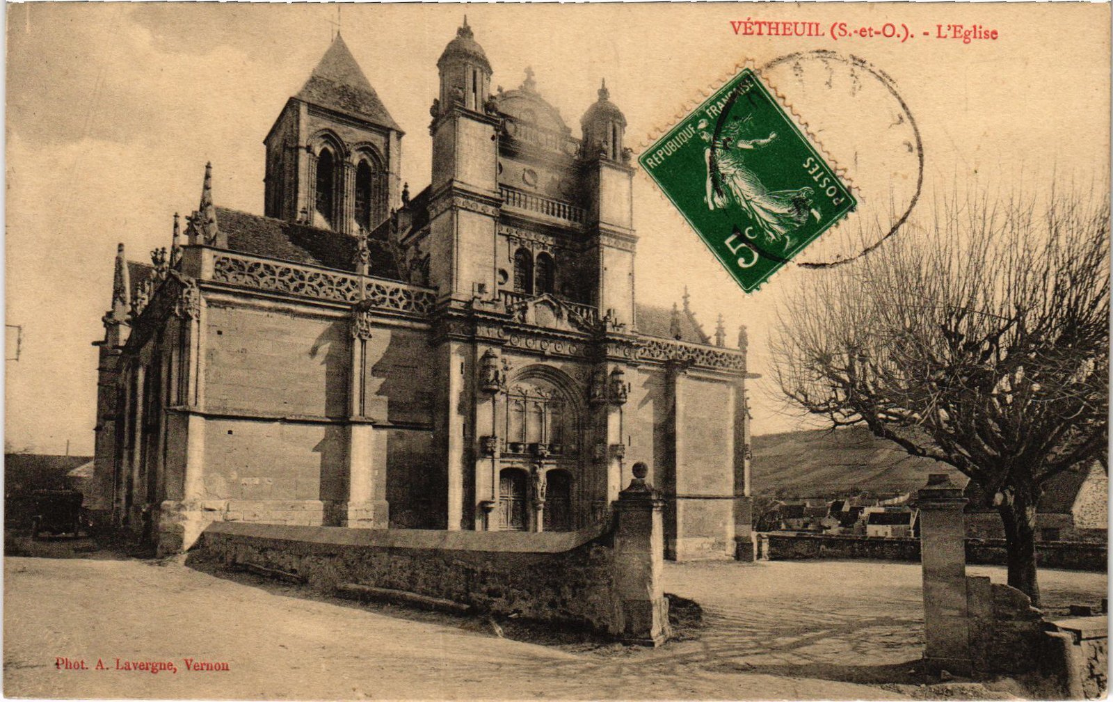 Old postcard Vetheuil L\'Eglise FRANCE (1330419)