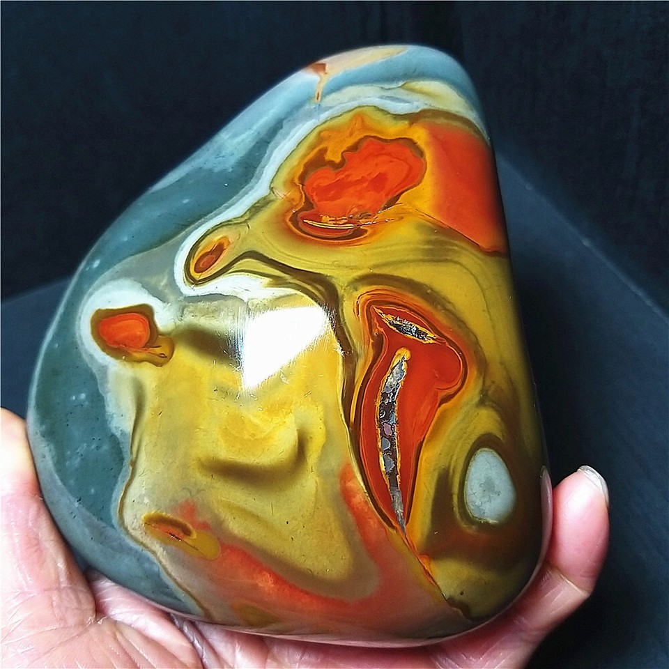 RARE 719g Natural Polishing Colorful Ocean stone Agate Stone Healing CA3715
