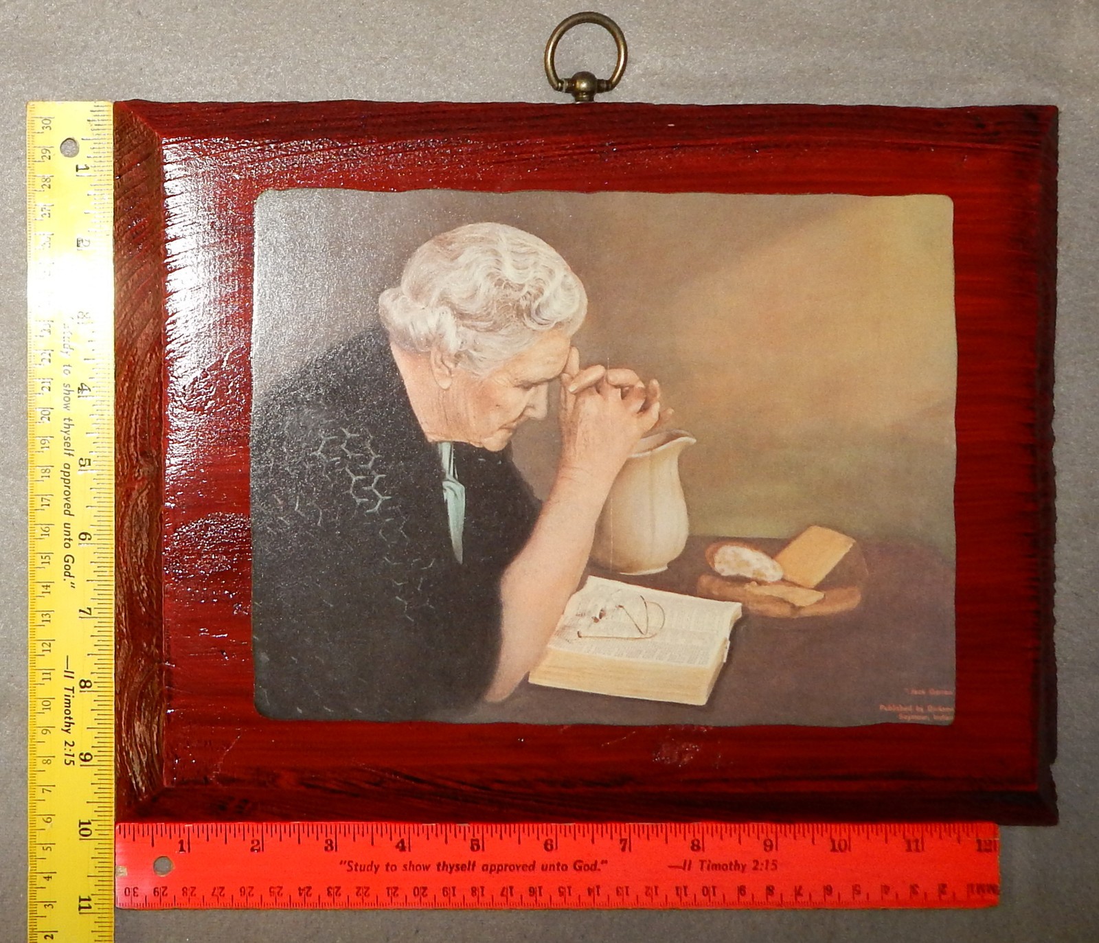 Vintage Gratitude picture on Wood Plaque {about 12  3/4\