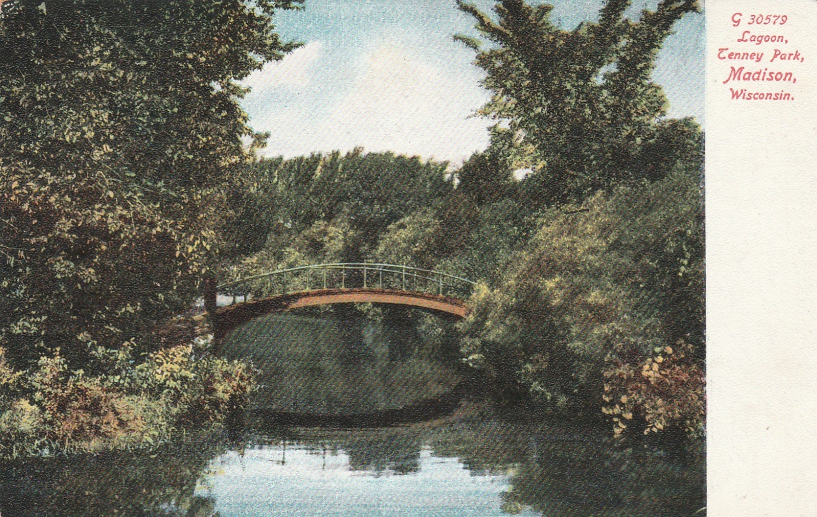 Madison WI-Wisconsin, Lagoon, Tenney Park Vintage Souvenir Postcard