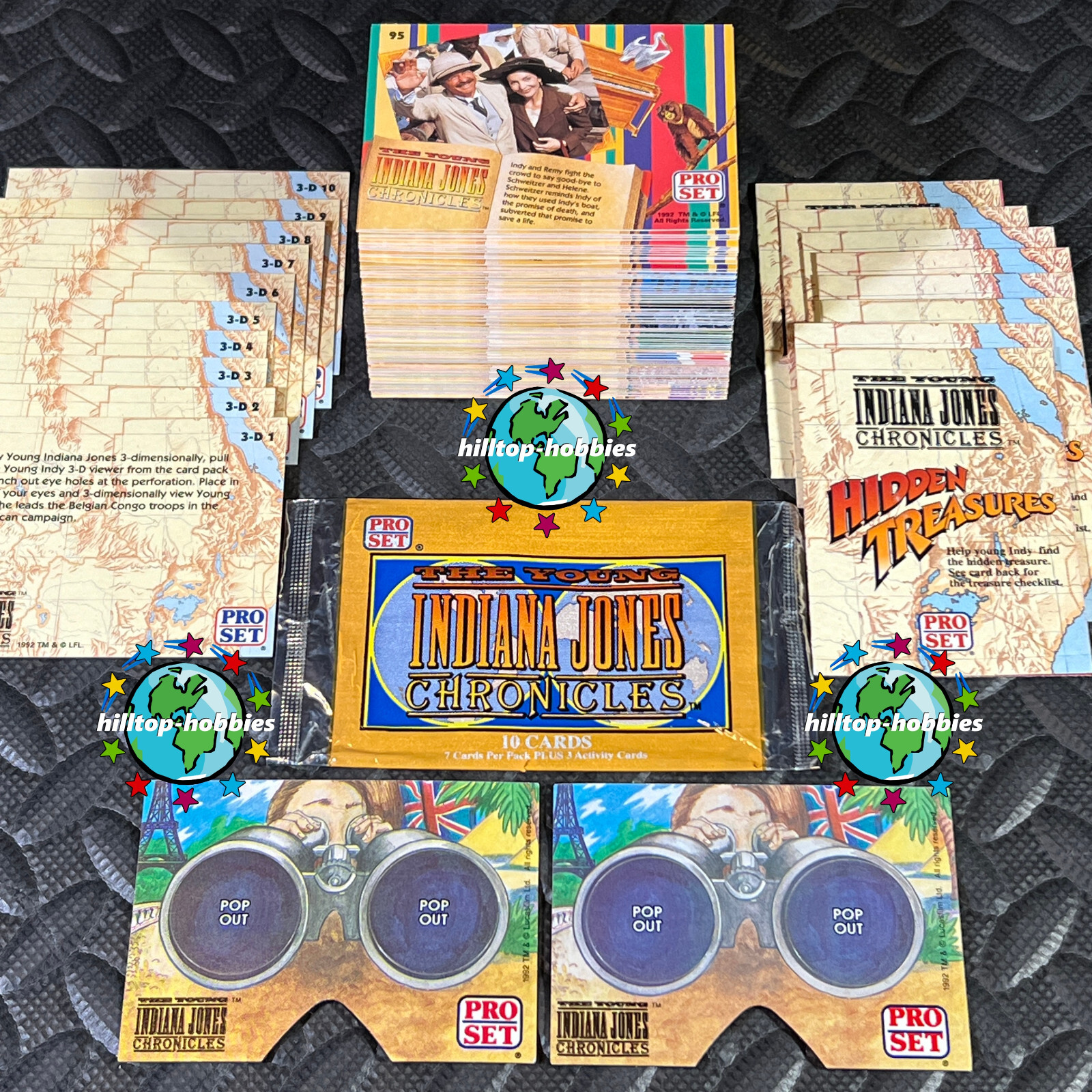 THE YOUNG INDIANA JONES CHRONICLES COMPLETE 115-CARD MASTER SET +WRAPPER 1992