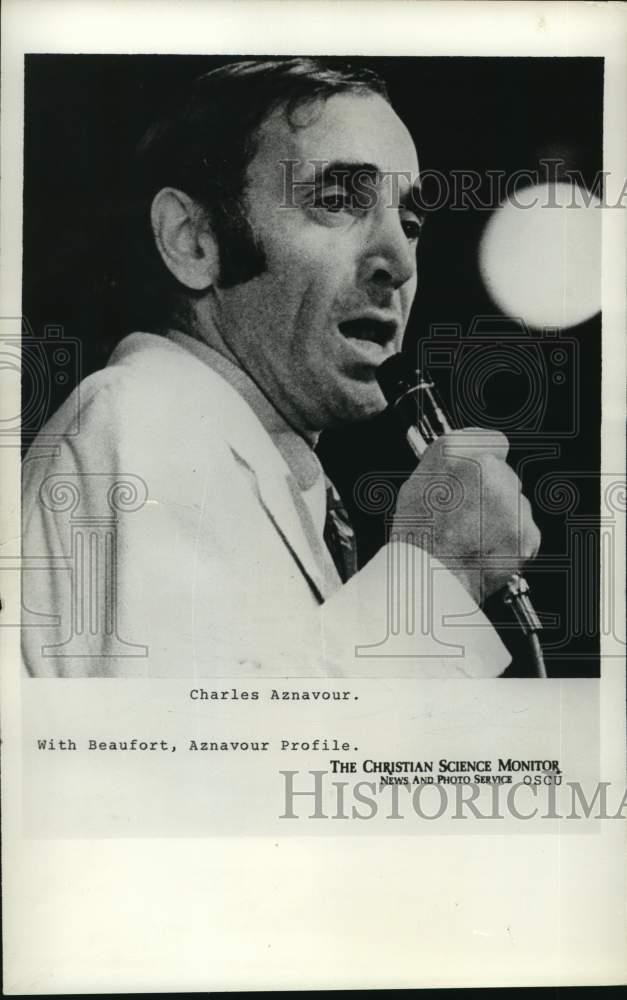 1974 Press Photo French Singer Charles Aznavour - lrx50989