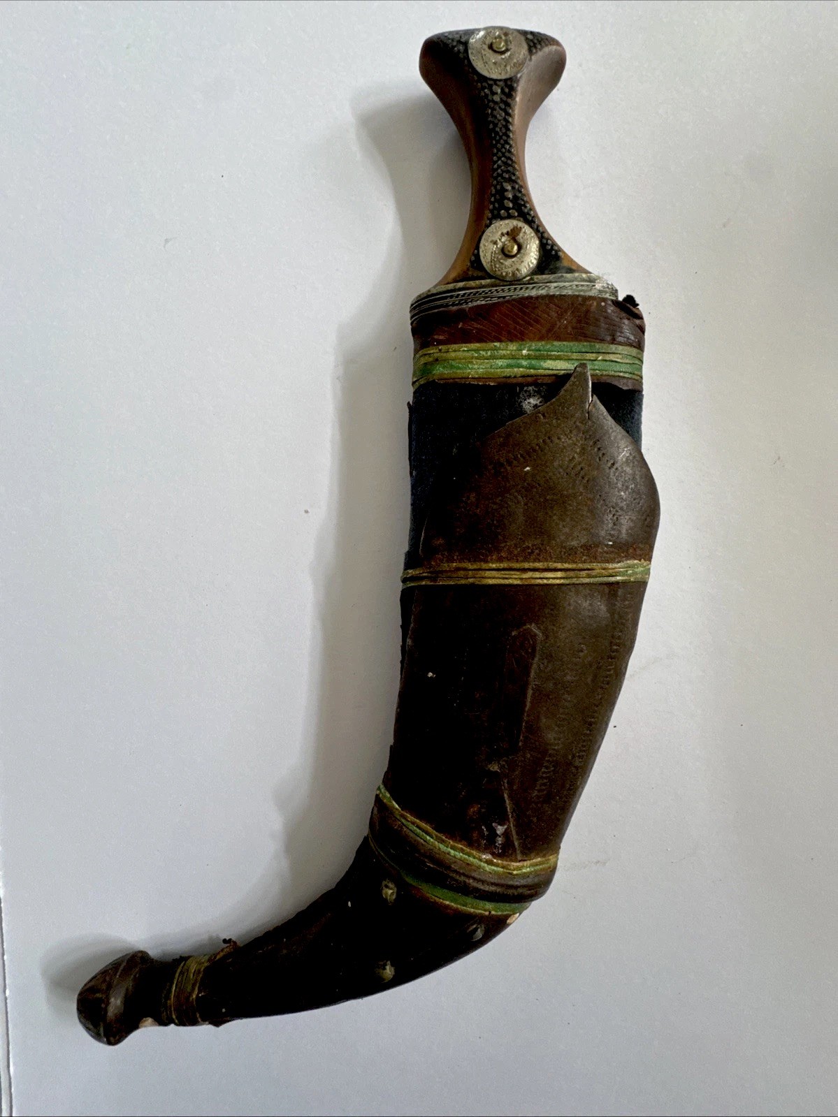 Jambiya dagger Leather Antique dagger khanjar arabic yemen Vintage Old