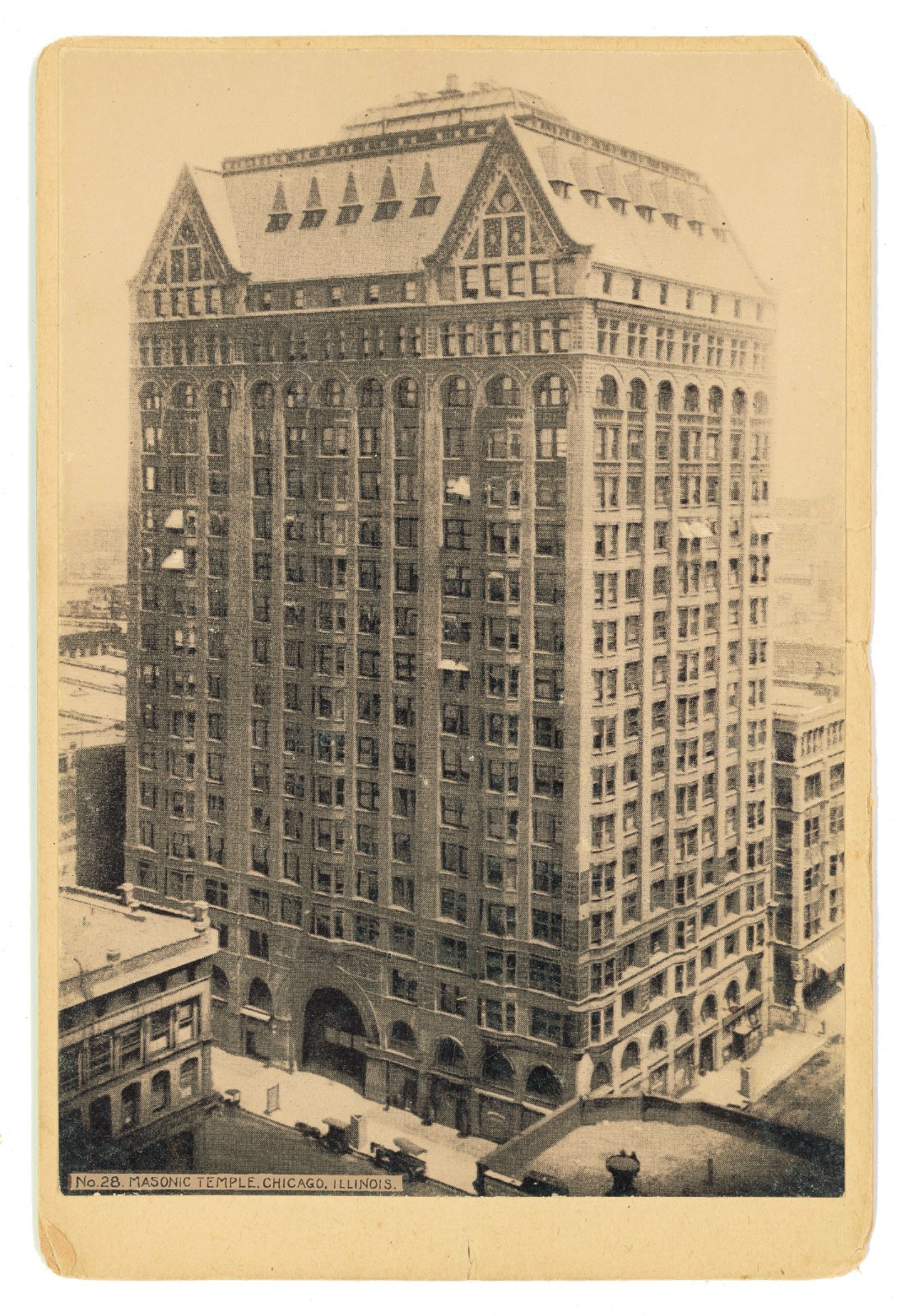 rare 19th century cabinet card of burnham and root's masonic temple chicago