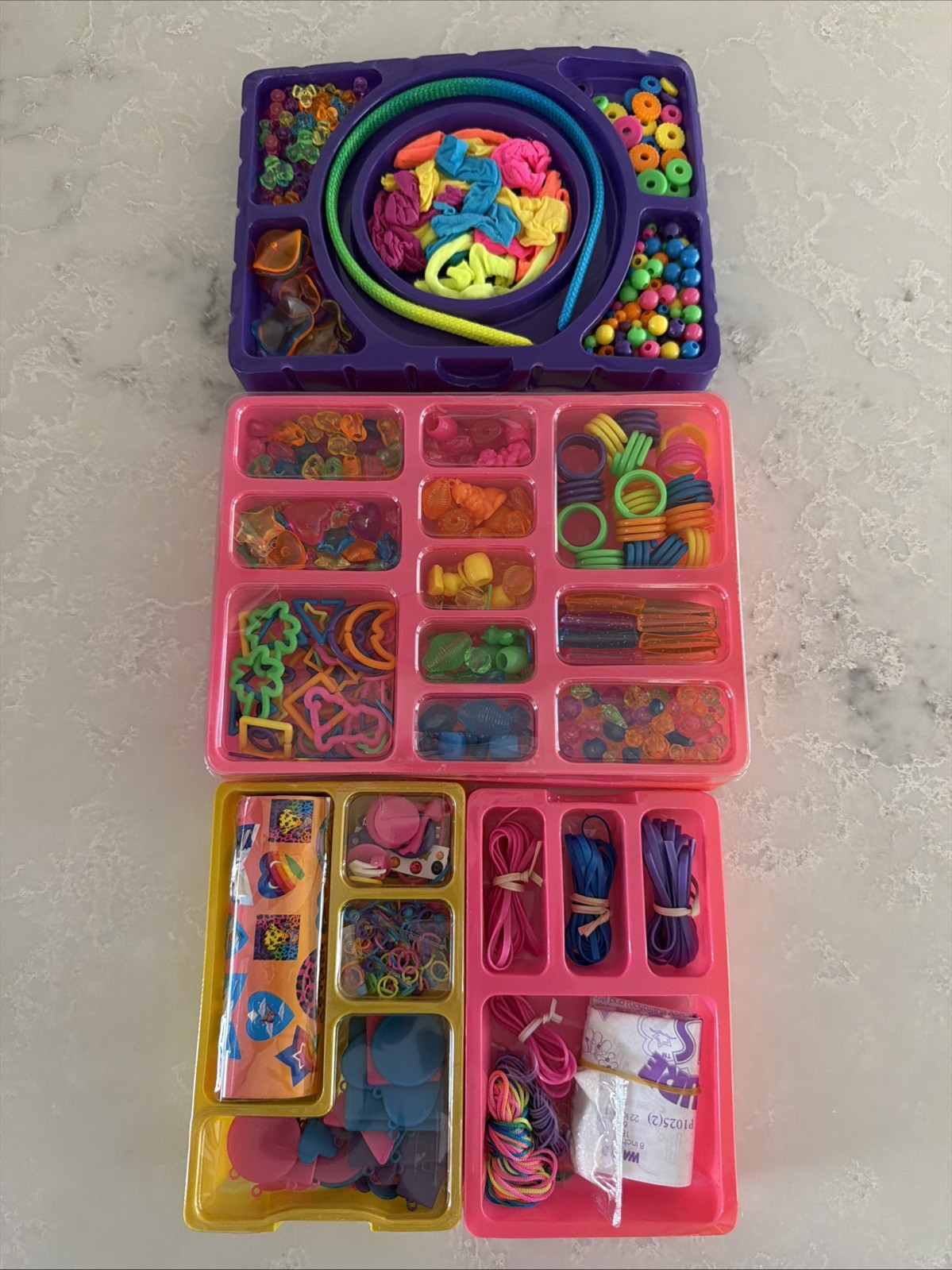 Vintage Lisa Frank Treasure Fulls Jewelry Making Kit Beads Stickers Directions