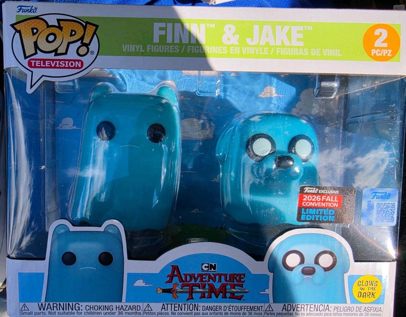 NYCC 2026 Funko Pop Adventure Time Finn and Jake GITD 2-Pack SHARED