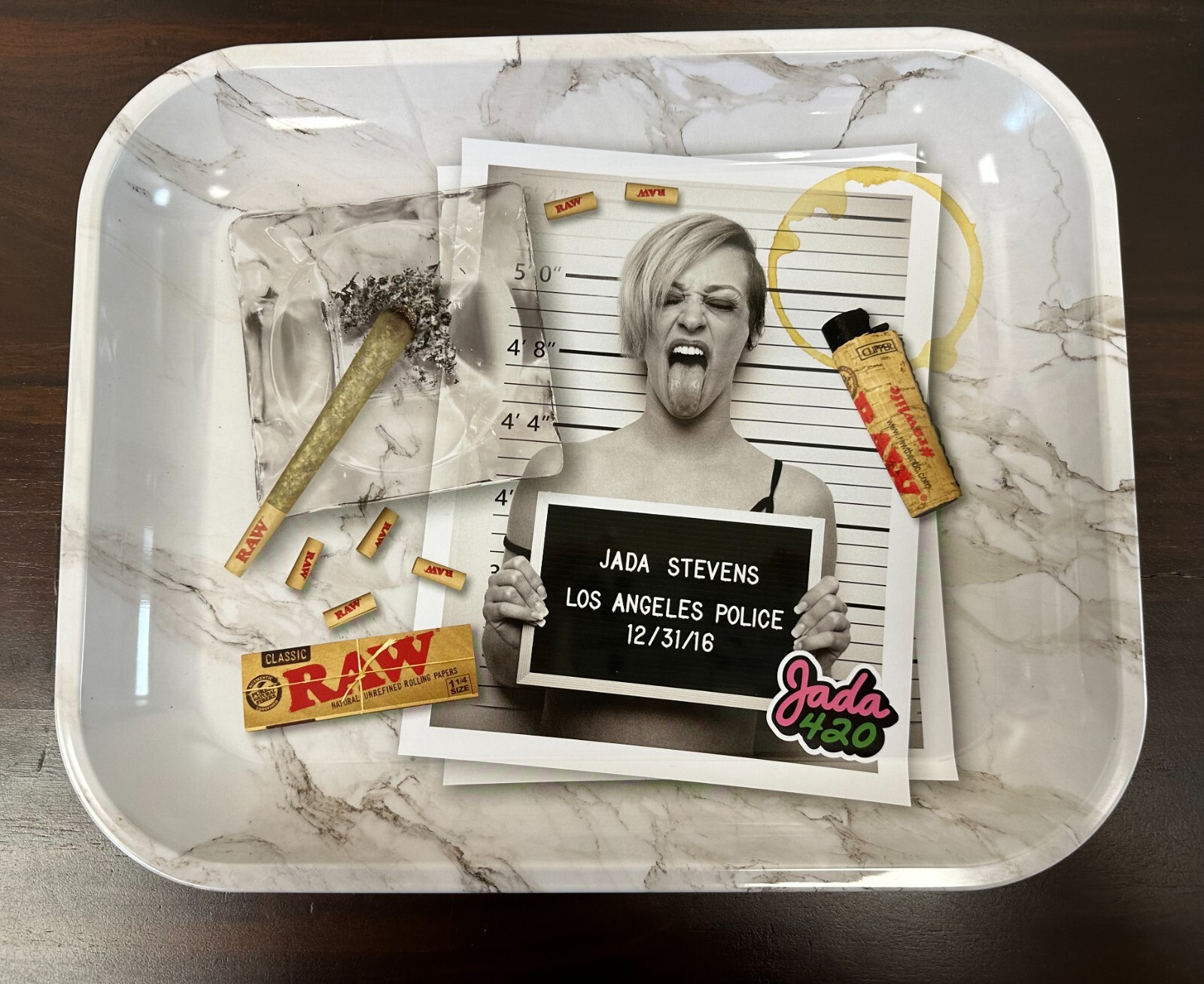 RAW Jada Stevens Large Heavy Duty Metal Rolling Tray 13 x 11 Inches New