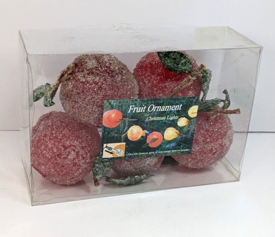 Beaded Sugared Apple Light Cover (5) Red Fruit Christmas String Ornament 3\