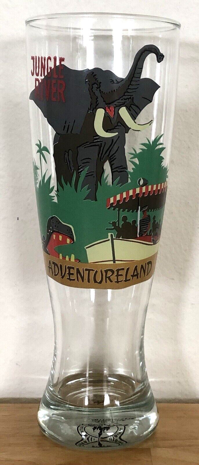 VINTAGE RARE HTF DISNEY PARKS ADVENTURELAND JUNGLE RIVER PILSNER GLASS MADE USA