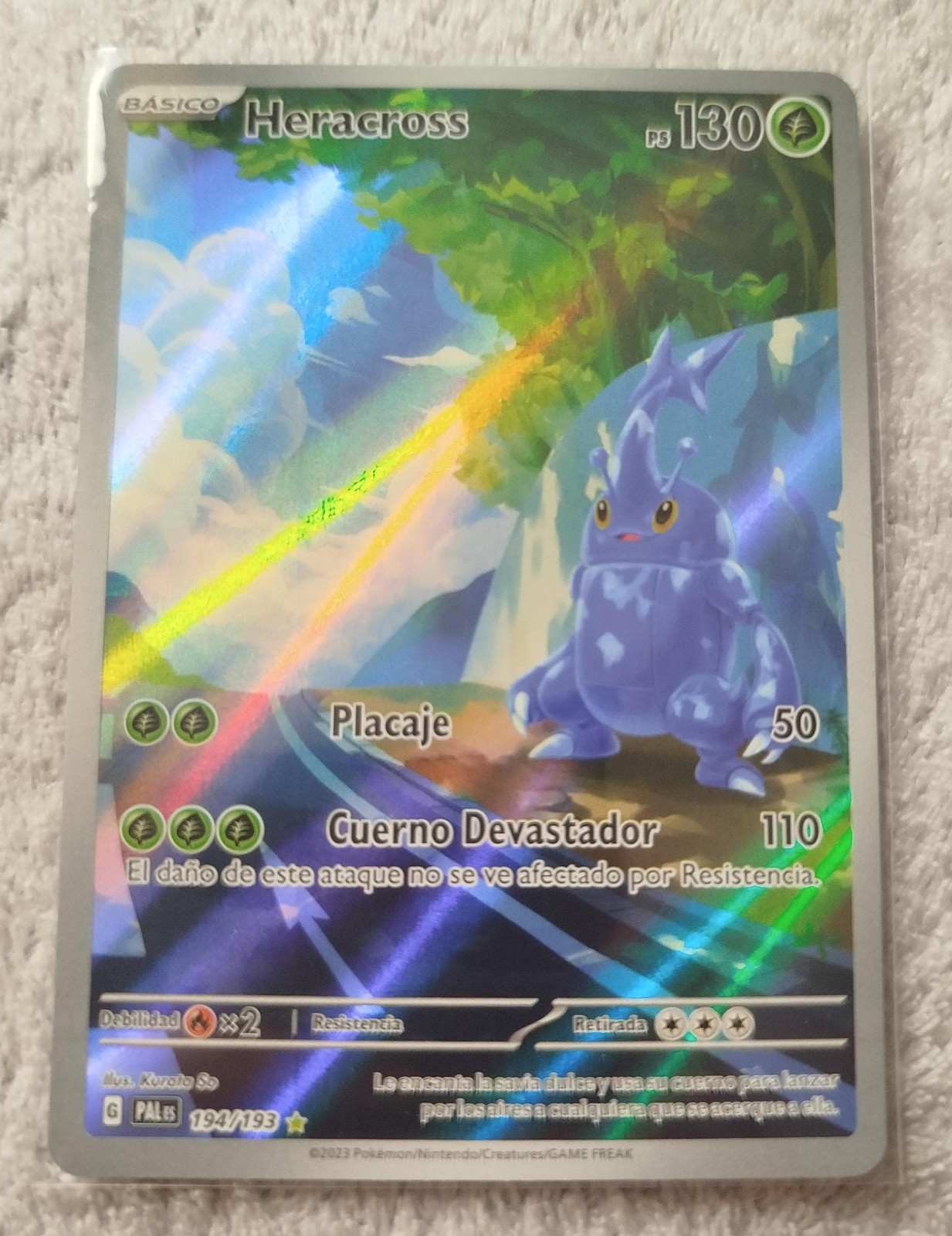 Pokemon Card Heracross 194/193 - Paldea Evolutions - Rare Illustration (IR)