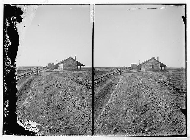 Photo:Railroad Station 1900s Stereoview Rural Depot Tracks Midwest