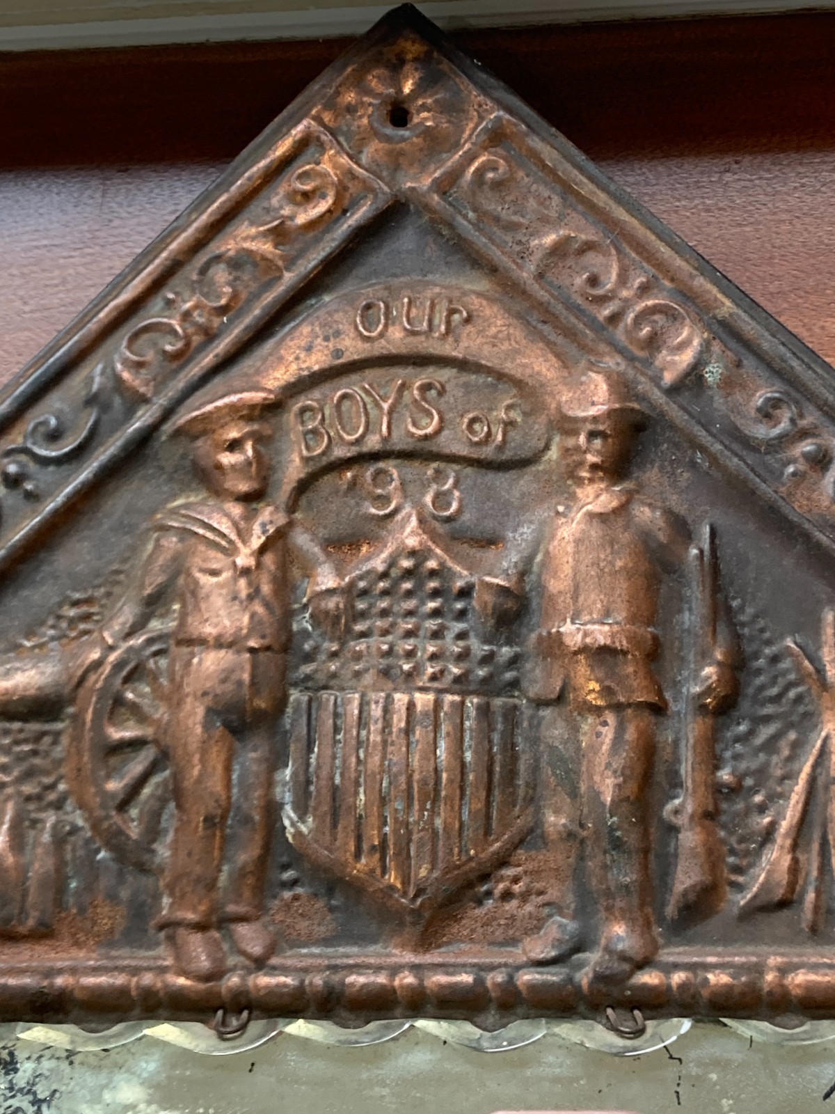1898 Spanish American War Mirror - Our Boys of '98 - Dewey, Shelby, Maine