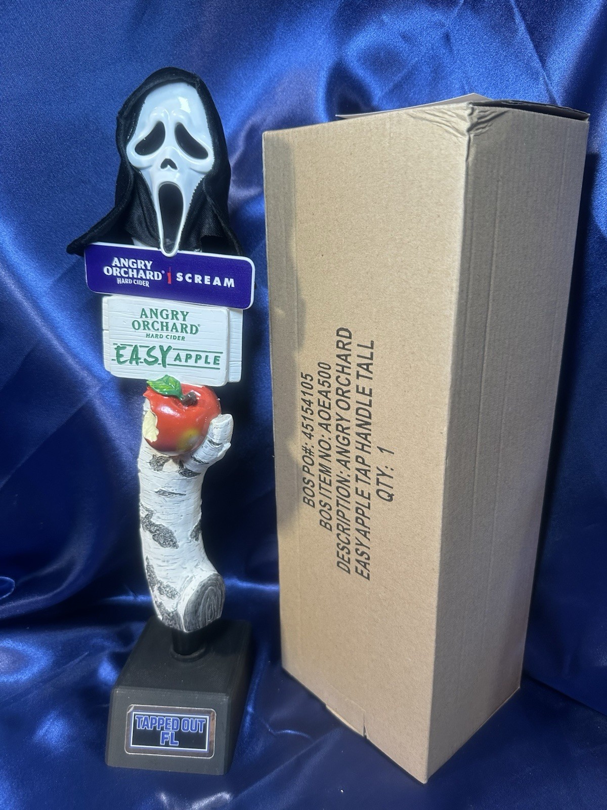 Rare 12” Angry Orchard Easy Apple Cider Beer Tap Handle w/Ghostface Mask