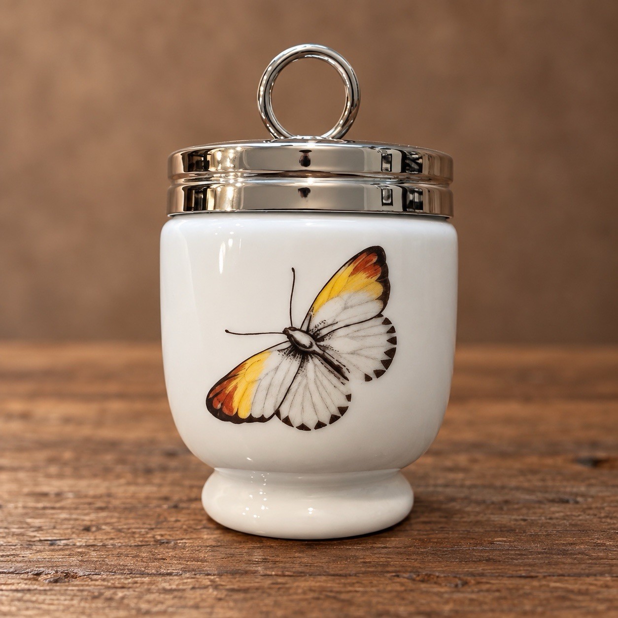 Royal Worcester Strawberry Fair Egg Coddler Single Butterfly Wild Strawberry