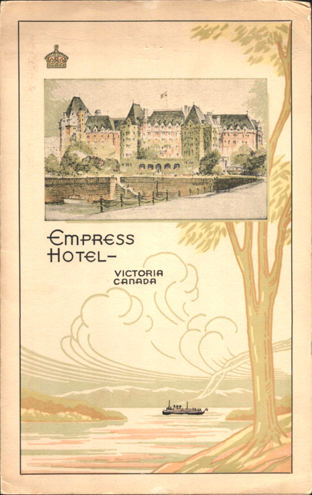 1940 EMPRESS HOTEL vintage dinner menu VICTORIA, CANADA Canadian Pacific Cruise