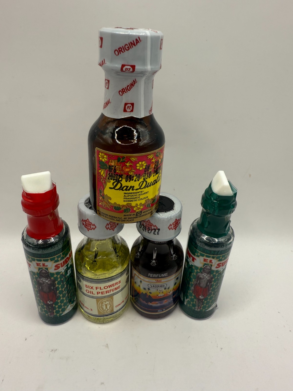 5 IN 1 Attraction Perfumes (1Six Flowers+ 2Bint El Sudan+1Sassorabia+1Dan Duala)
