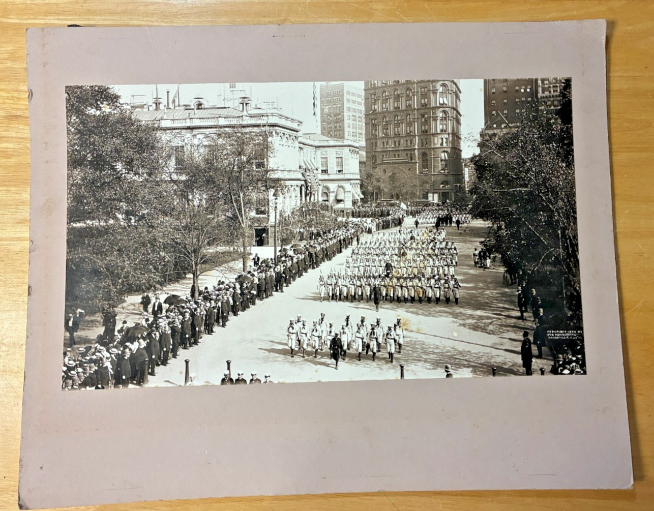 1898 Spanish American War Parade Photo New York City Hall 17.4 x 10.25\