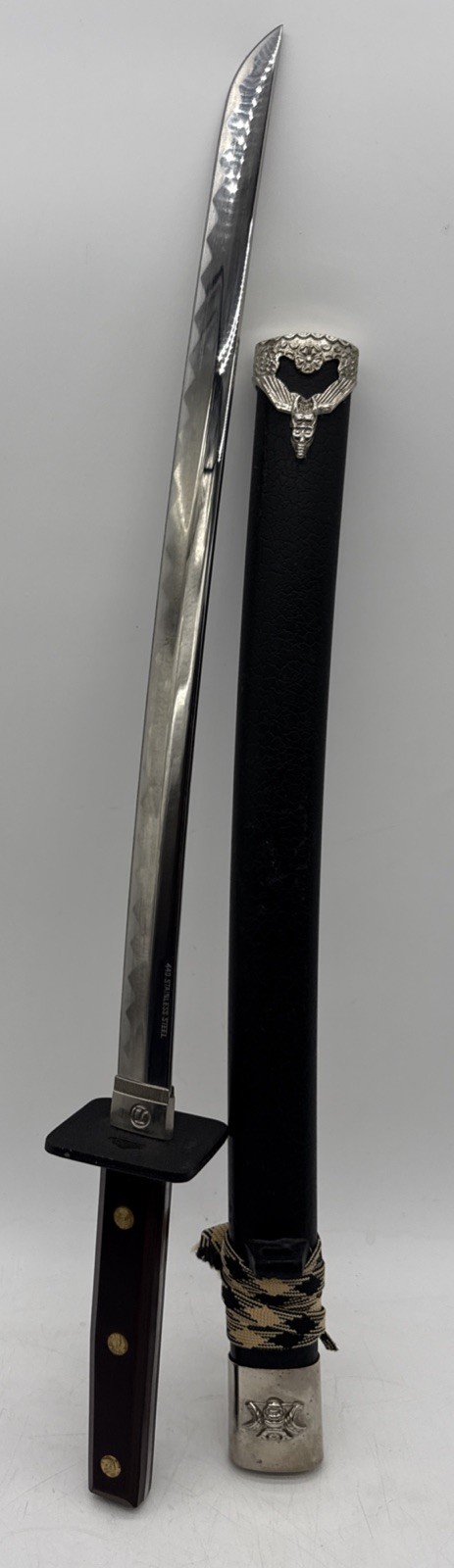 Vintage Japanese Style Wakizashi Sword 440 Stainless Steel Wood Handle/Scabbard