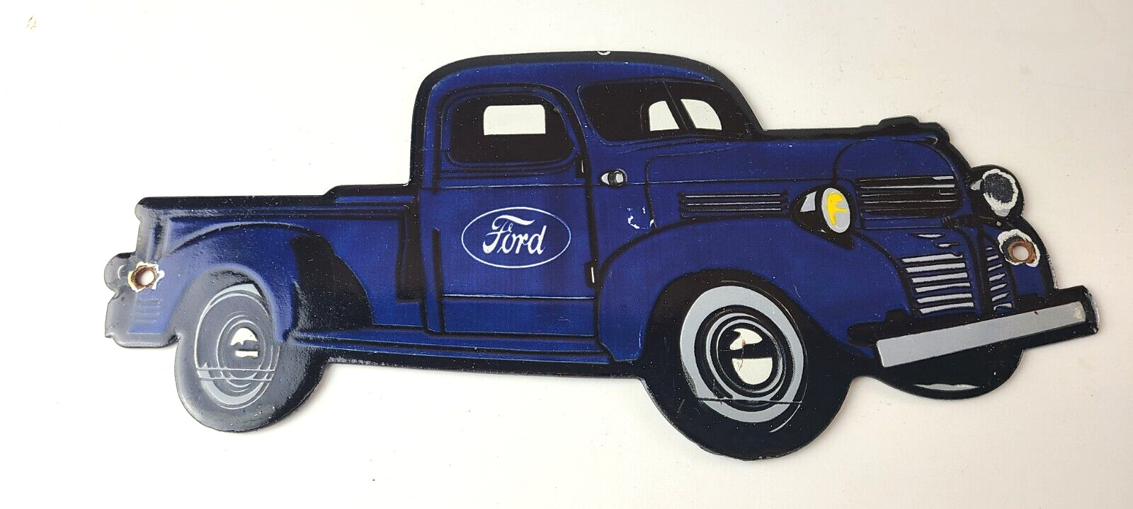 Vintage Ford Trucks Sign - Gas Motor Oil Pump Automotive Service Porcelain Sign