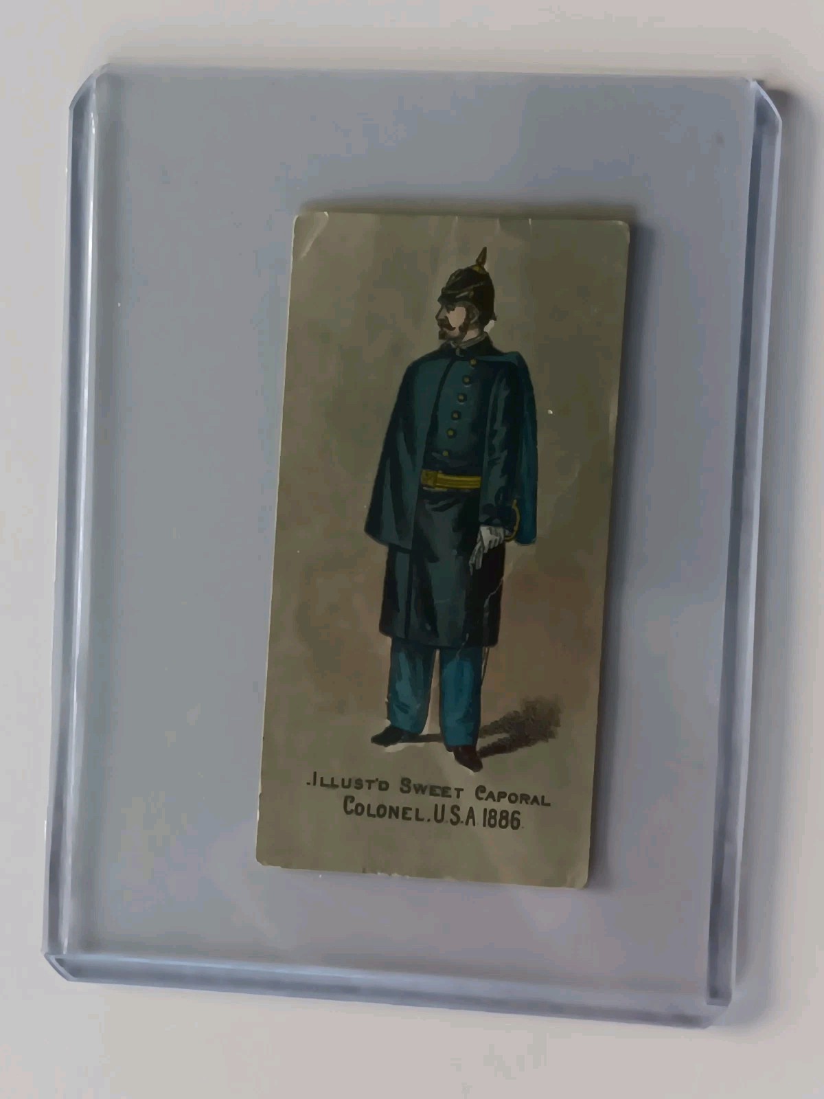 Vintage 1886 KINNEY Brothers Tobacco Co. Card Colonel USA Military Uniform 