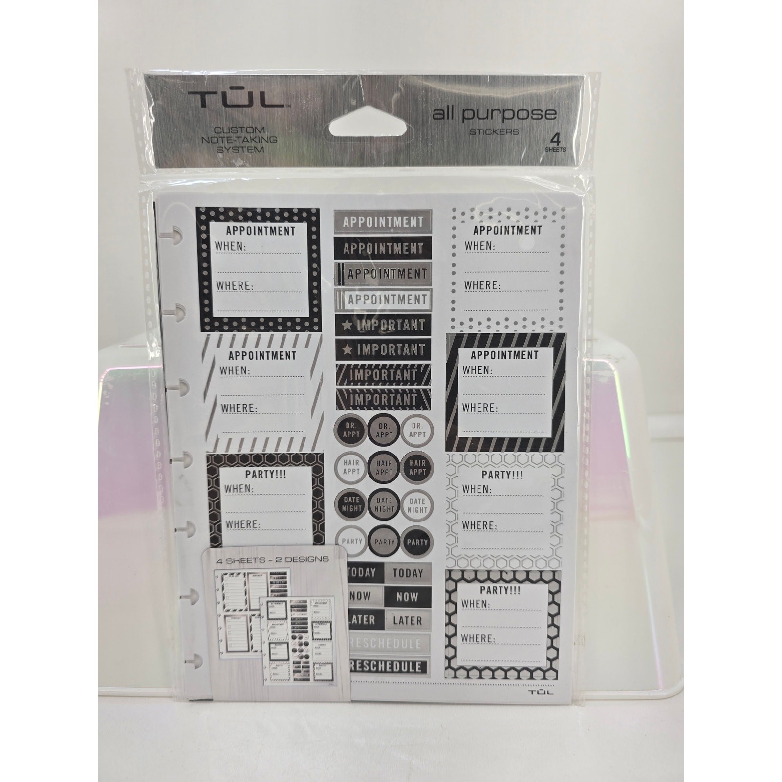 TUL Discbound Organizational Stickers All Purpose 4 Sheets New Sealed