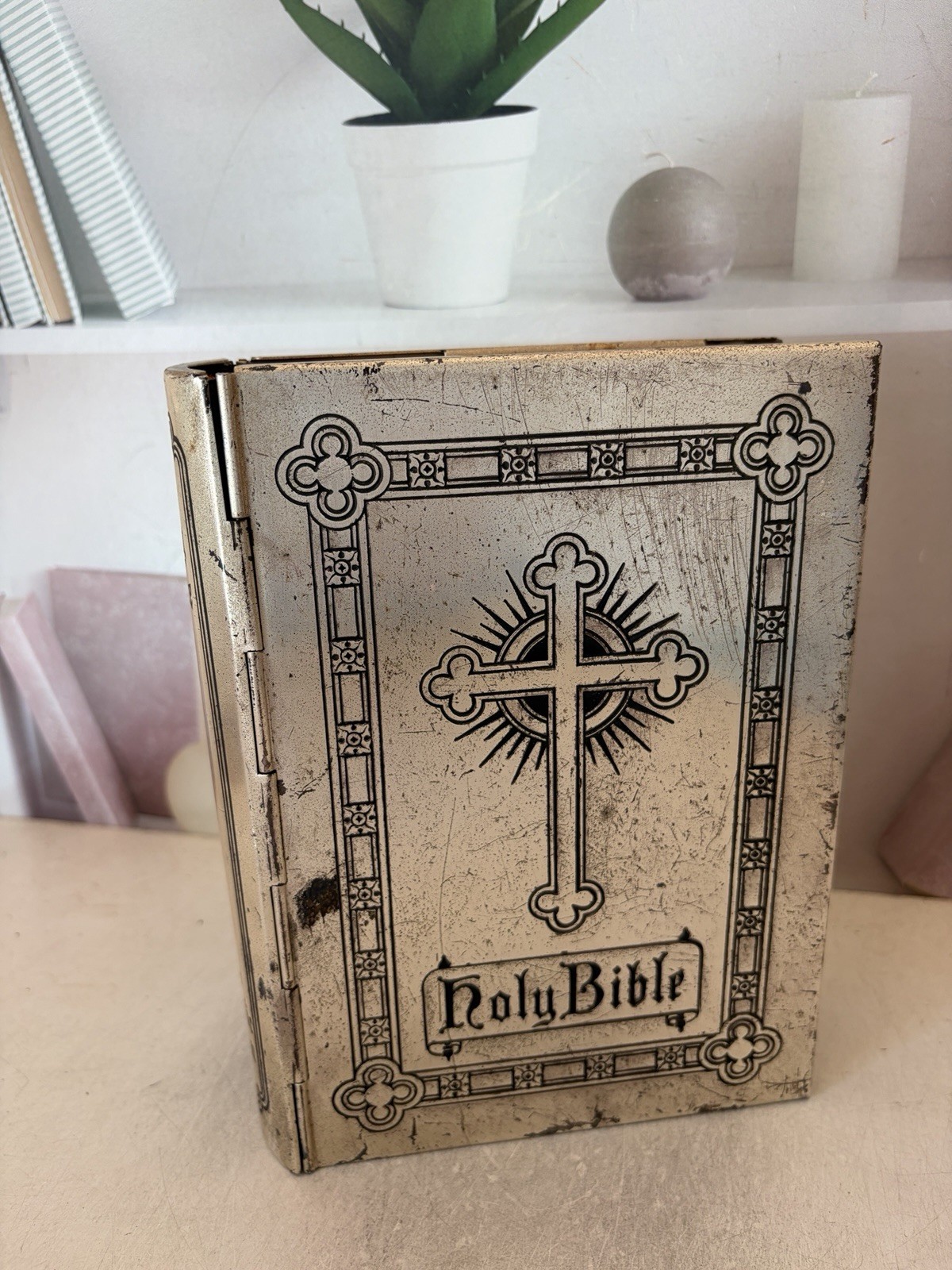 Vintage 1962 Holy Bible New Catholic Edition With Silver-Plate Embossed Cover