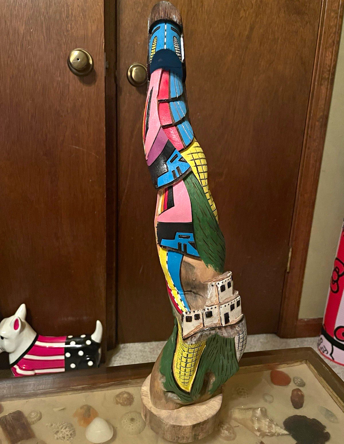 Corn Maiden Kachina Handmade Hand Painted Carved Wood Figure Signed