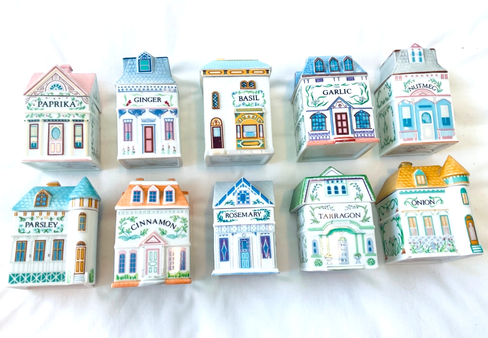 *LOT OF 10* Lenox Spice Village Vintage 1989  Jars