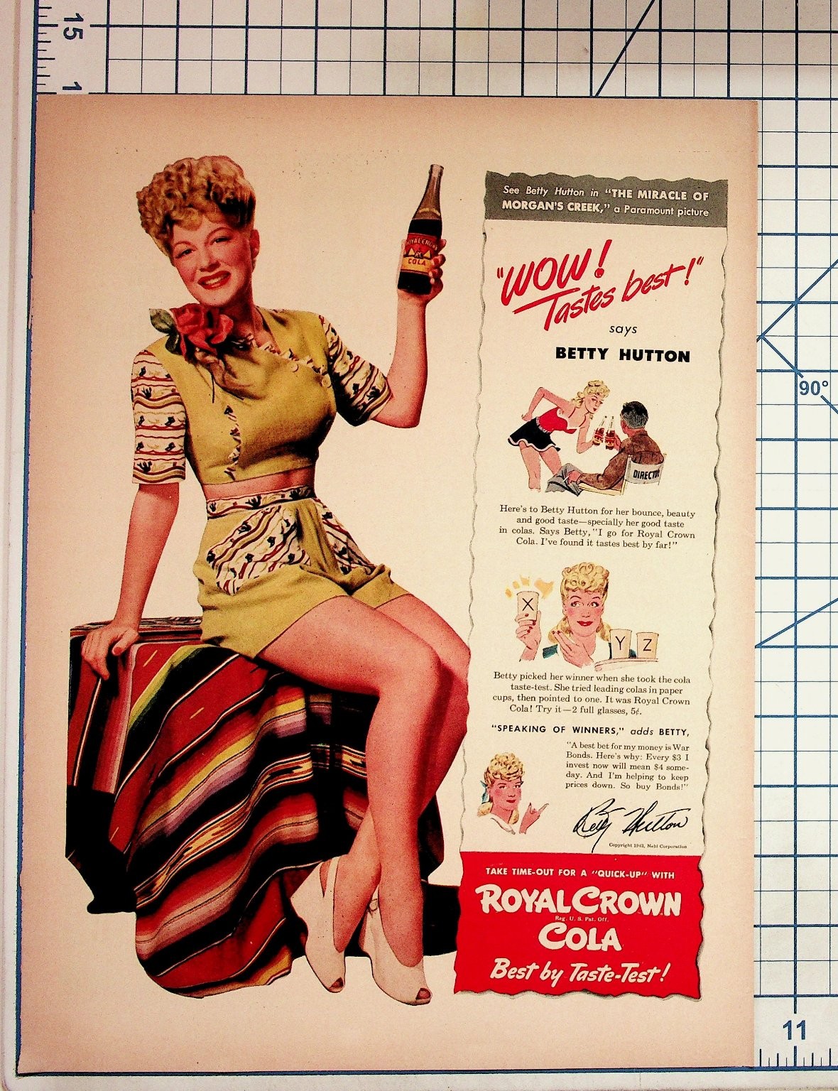 1943 Royal Crown Cola Ad Betty Hutton \
