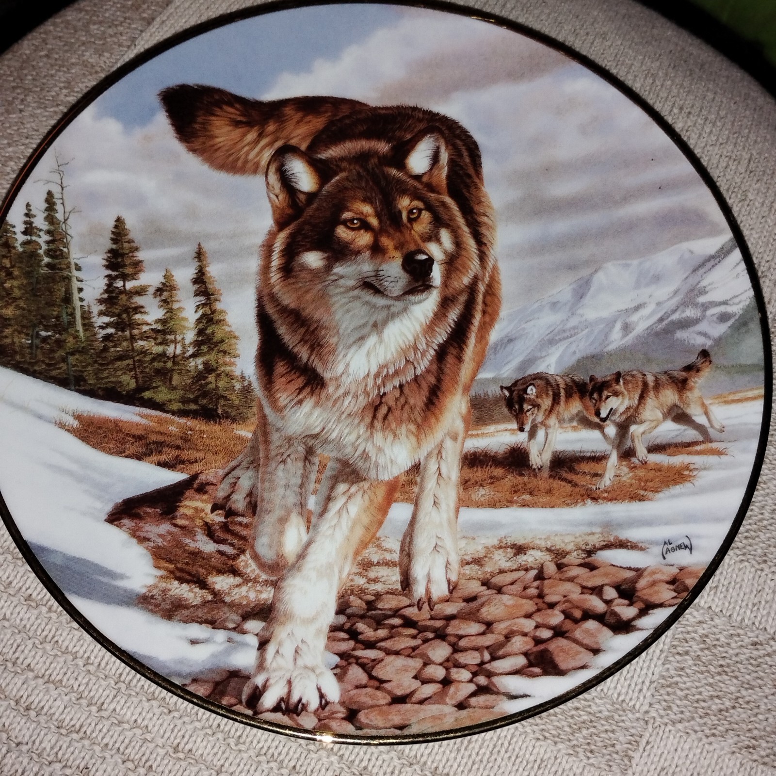 The Hamilton Collection Wolf Collector Plate. Leader of the Pack