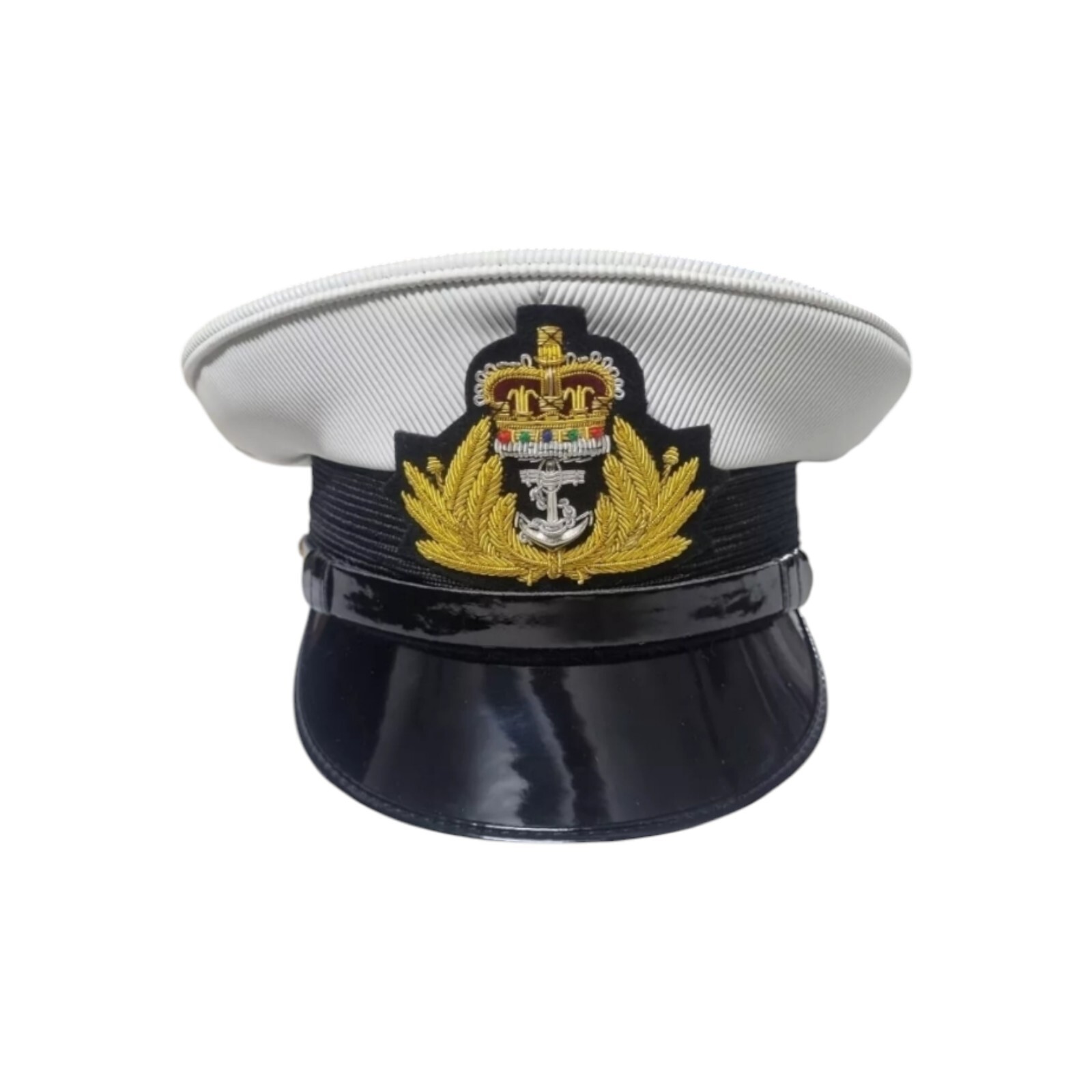 WW11 British Royal Navy Peak Hat Officers Dress Uniform Cap Naval All Size Avail
