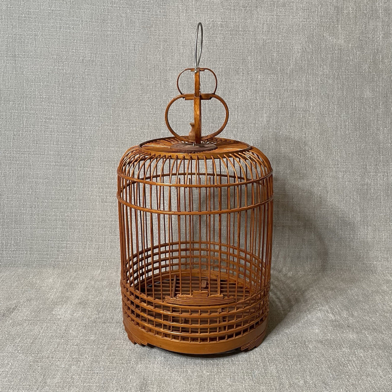 Vintage Bird Bamboo Wooden Round Hanging Bird Cage