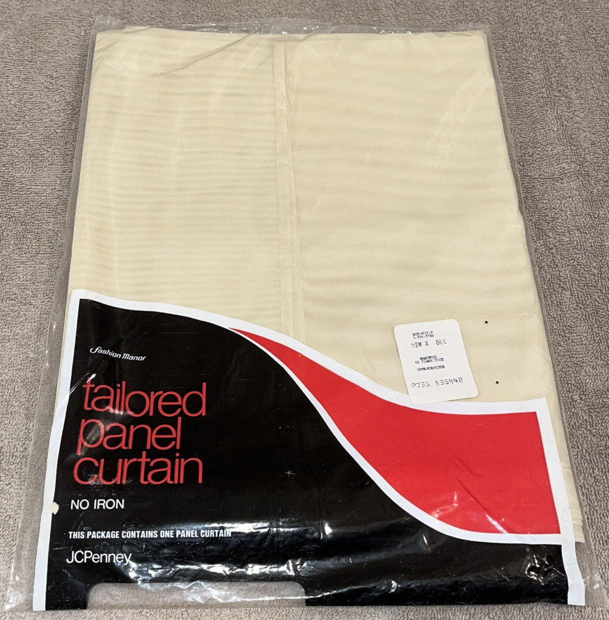 NOS JC Penney Fashion Manor Tailored Panel Curtains No Iron Camel Beige 52x84”