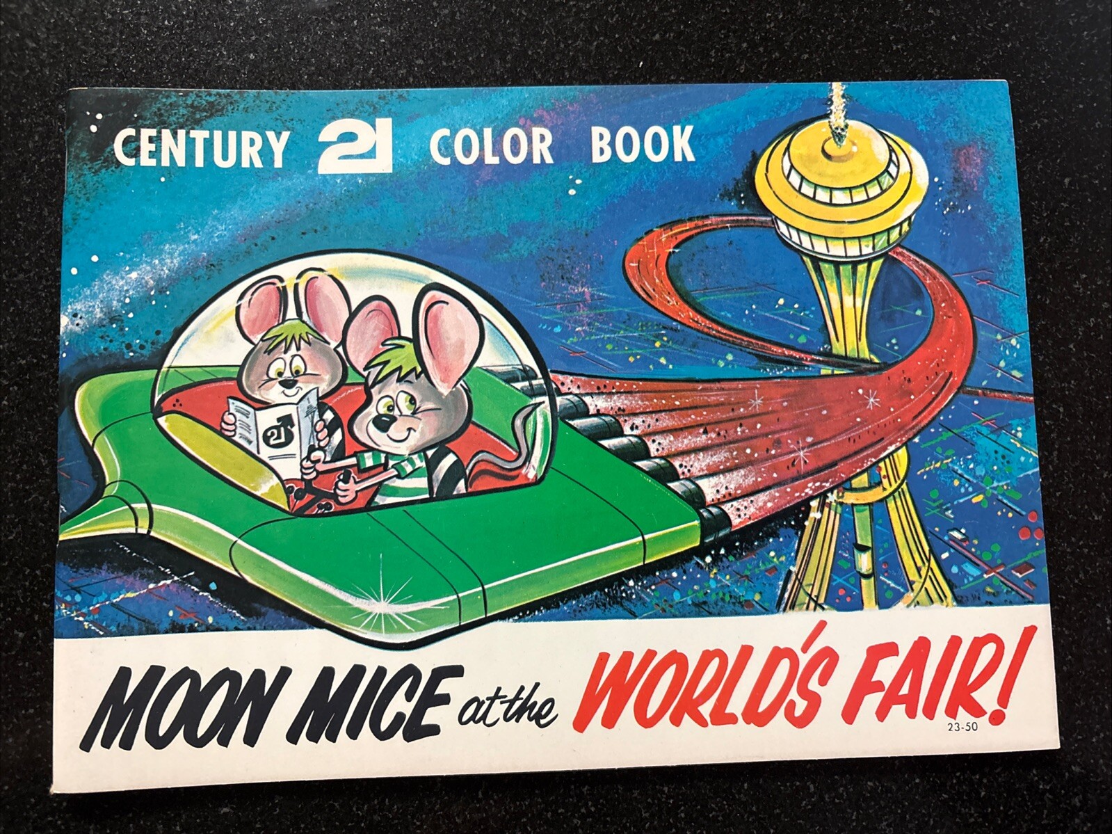 Nos Vtg 1962 Seattle Worlds Fair Cent 21 Coloring Book Space Mouse Needle Art