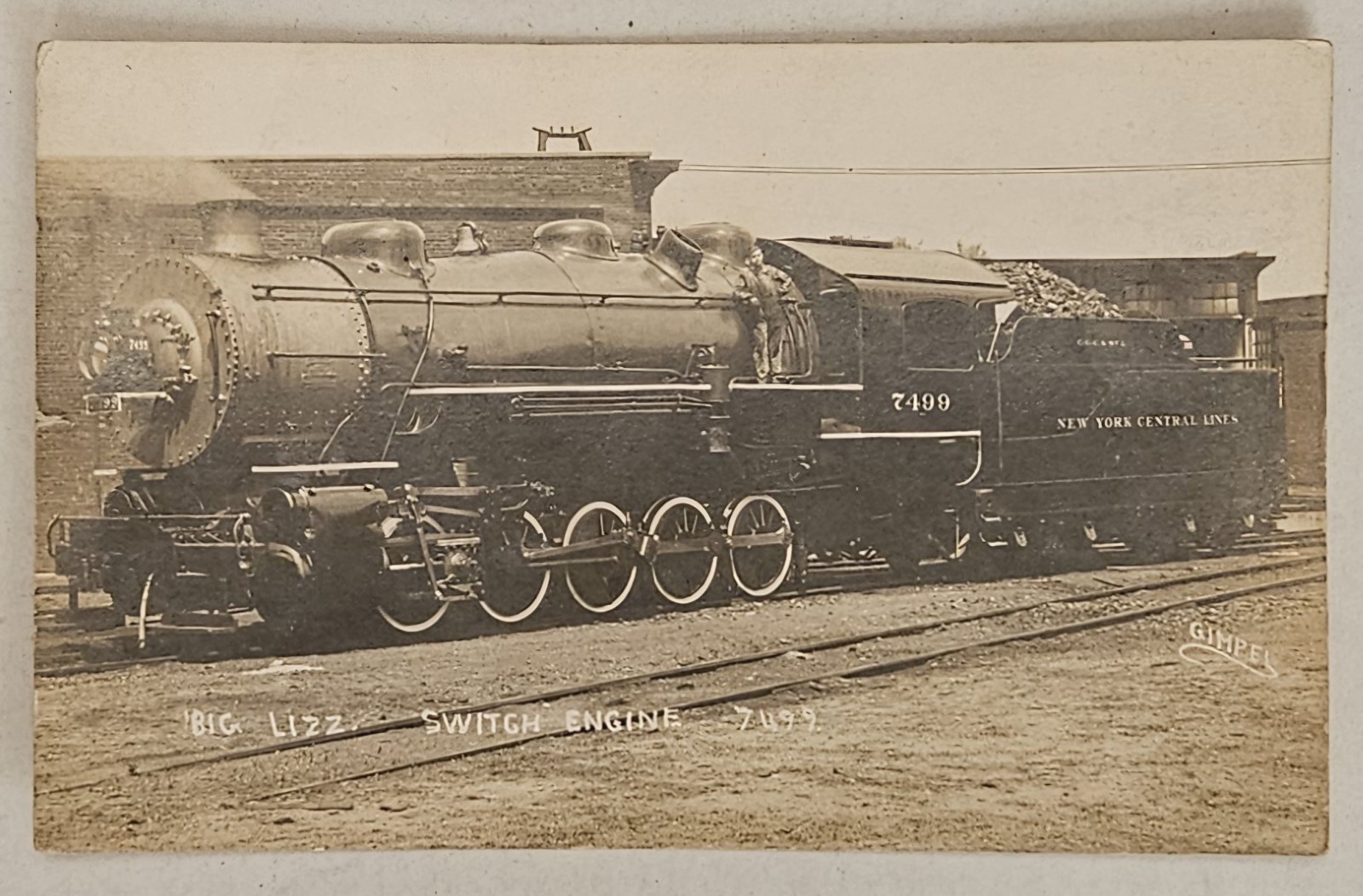 c.1907 New York Central 7499 Big Lizz 0-10-0 Switch Engine RPPC Railroad