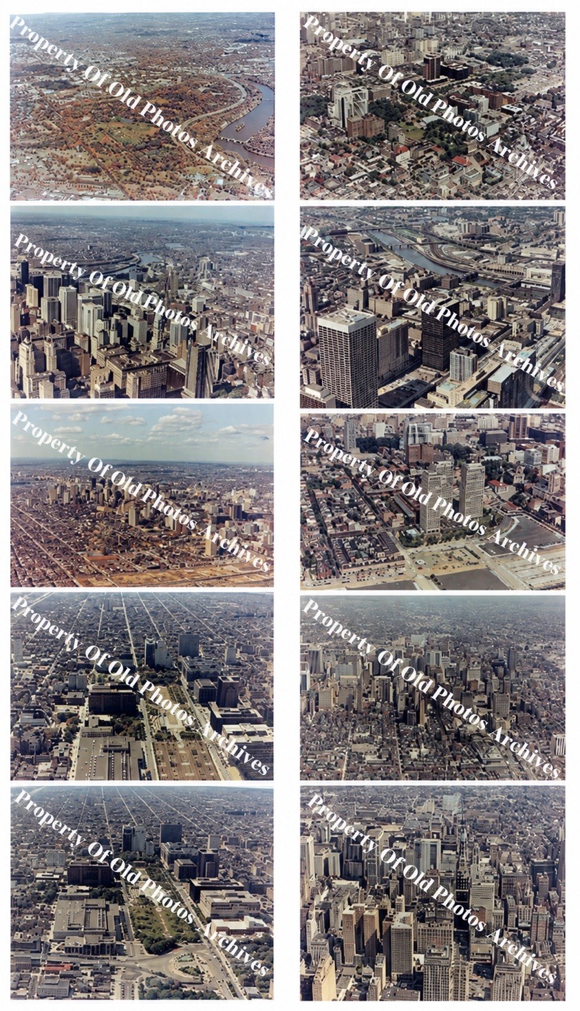10 Professional Vintage 1976  Philadelphia PA 8x10 Aerial Photo Negatives