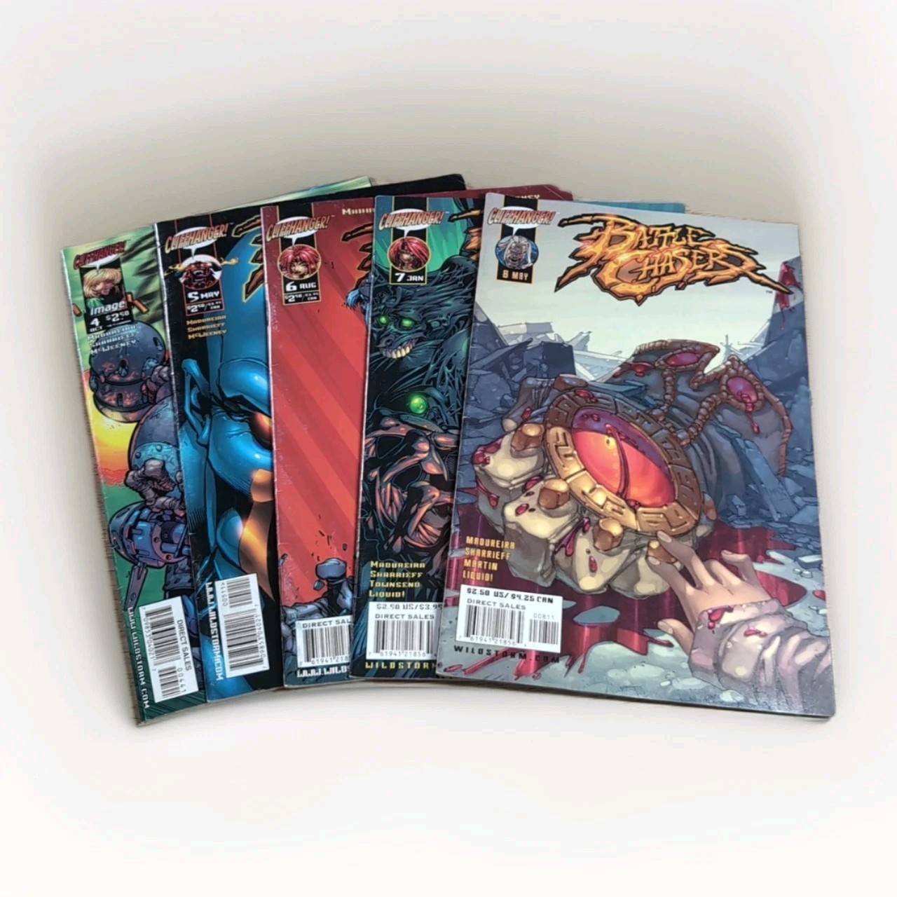 Battle Chasers #,4,5,6,7,8 Joe Madureira Lot of 5 Image Comics Pre-owned