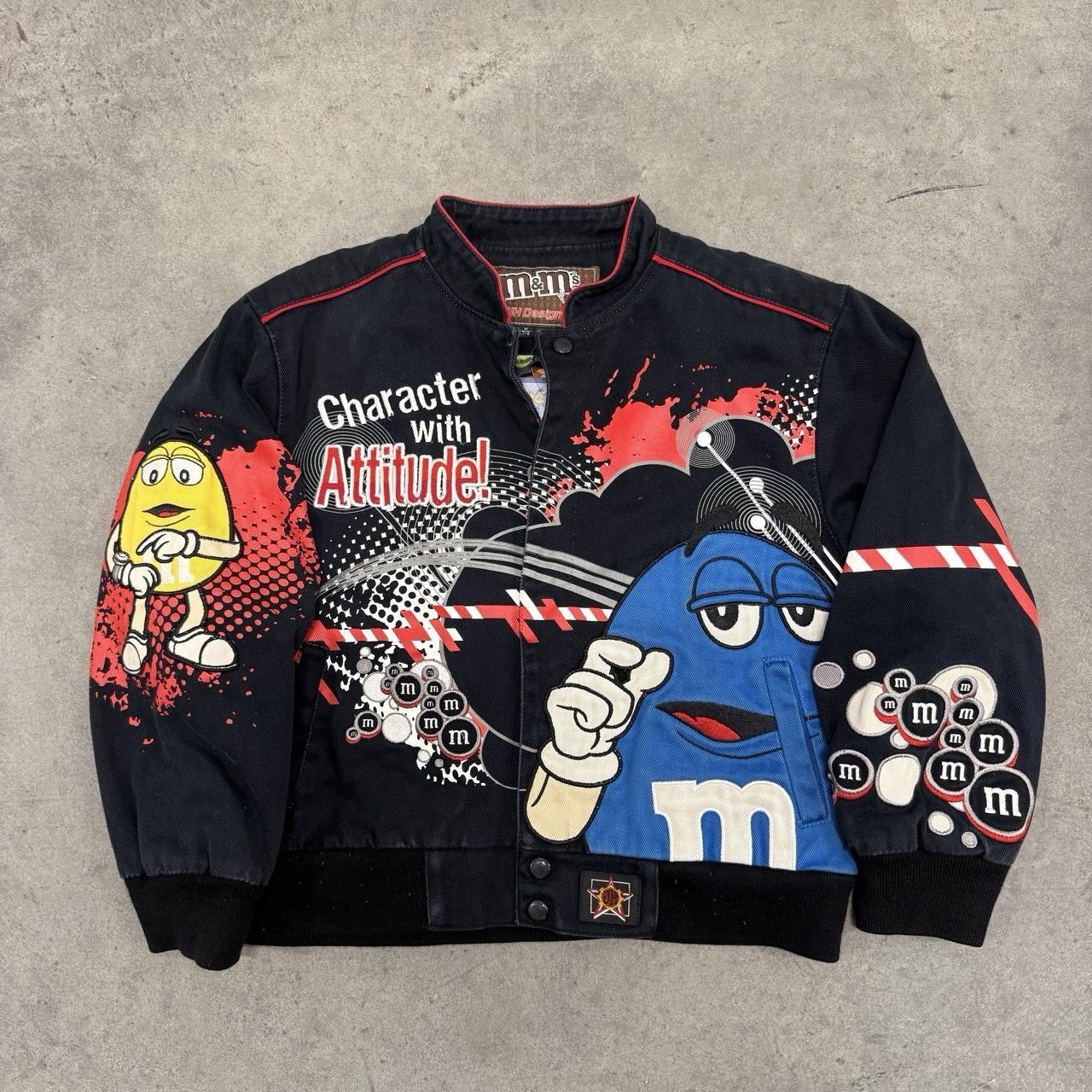 Y2K JH Design Nascar M&M Racing Jacket Sz 8 Youth Character With Attitude