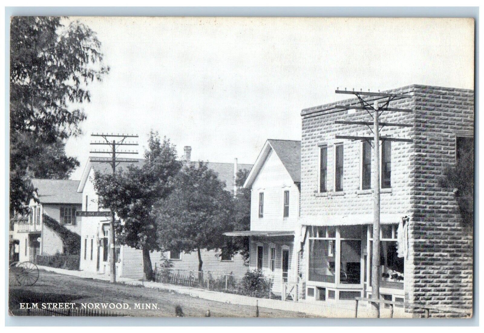 c1910\'s Elm Street View Houses Norwood Minnesota MN Unposted Antique Postcard