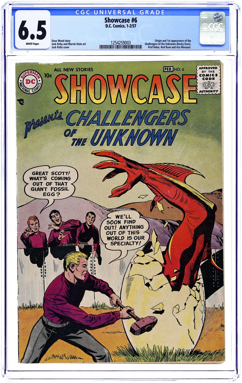Showcase #6 CGC 6.5 1957 1254259003 1st and origin Challengers of the Unknown