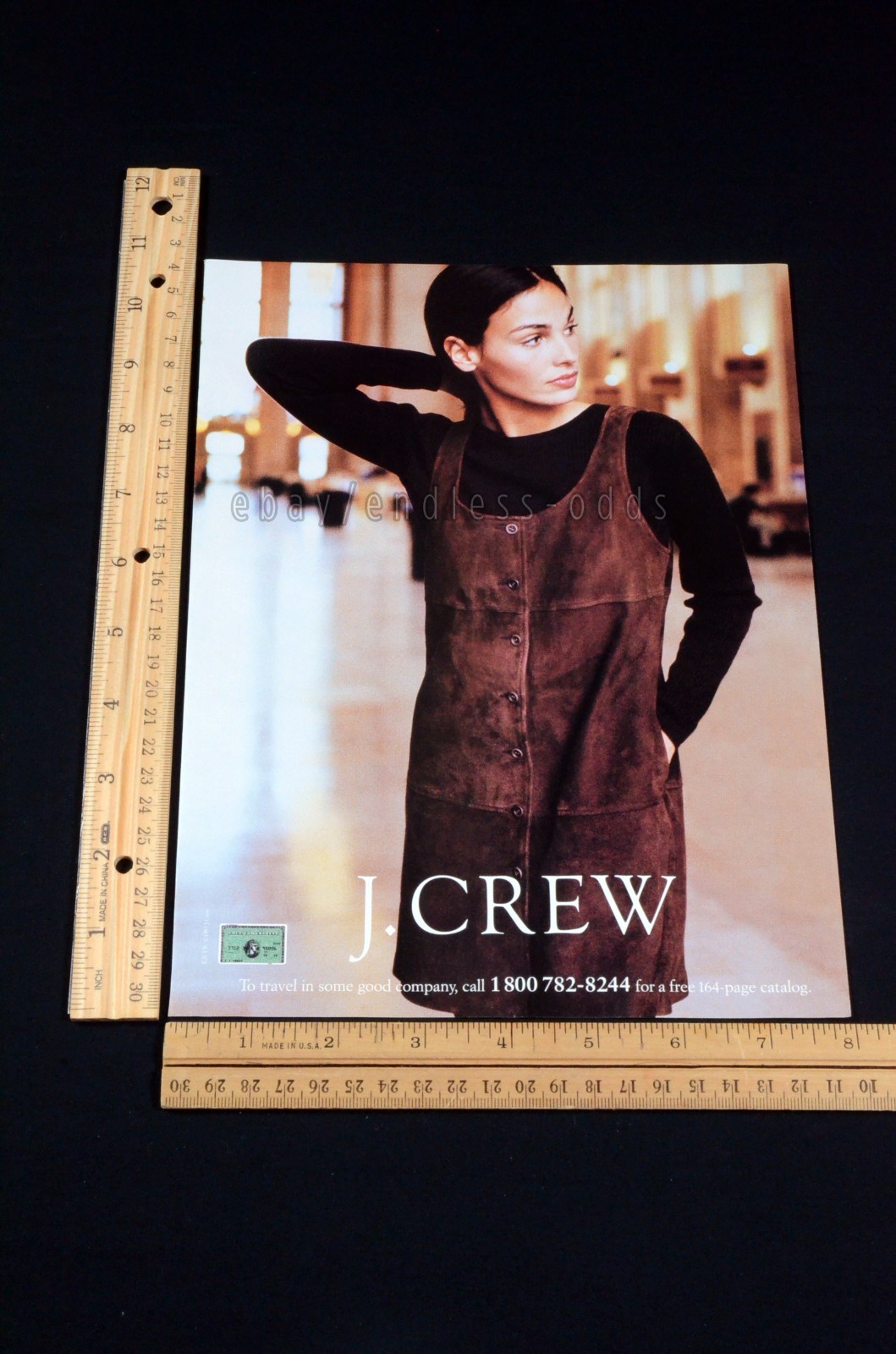 1995 J. Crew Women's Travel Magazine Page Print Ad Poster Vintage 1990s 90s