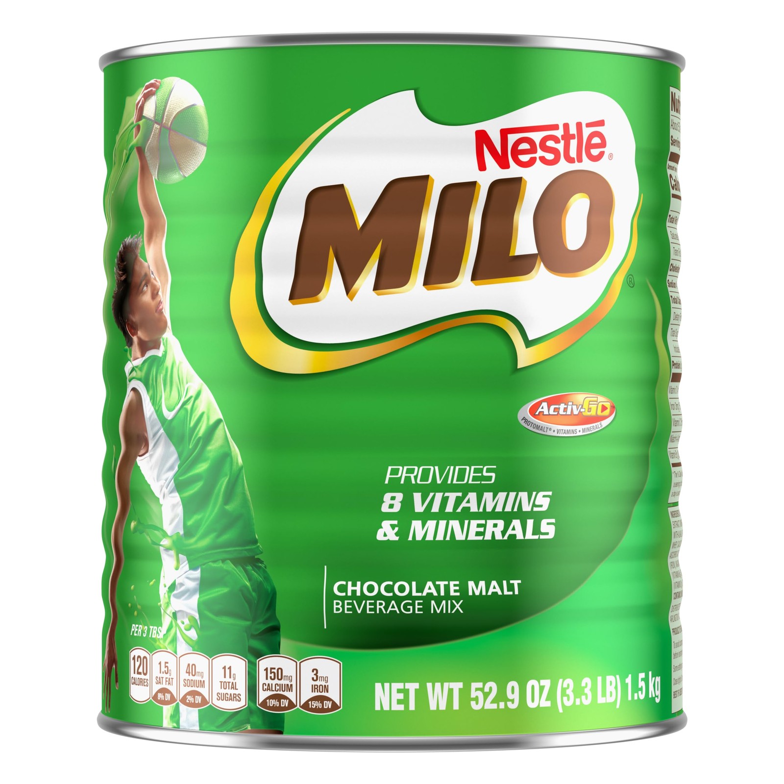 Milo Chocolate Malt Beverage Mix, 3.3 lb Can Pound (Pack of 1), brown Milo Chocolate Malt Beverage Mix, 3.3 lb Can Pound (Pack of 1), brown