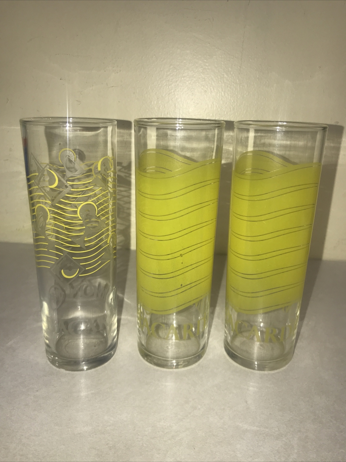 SET of 3 BACARDI LIMON RUM HIGHBALL 7 1/8\