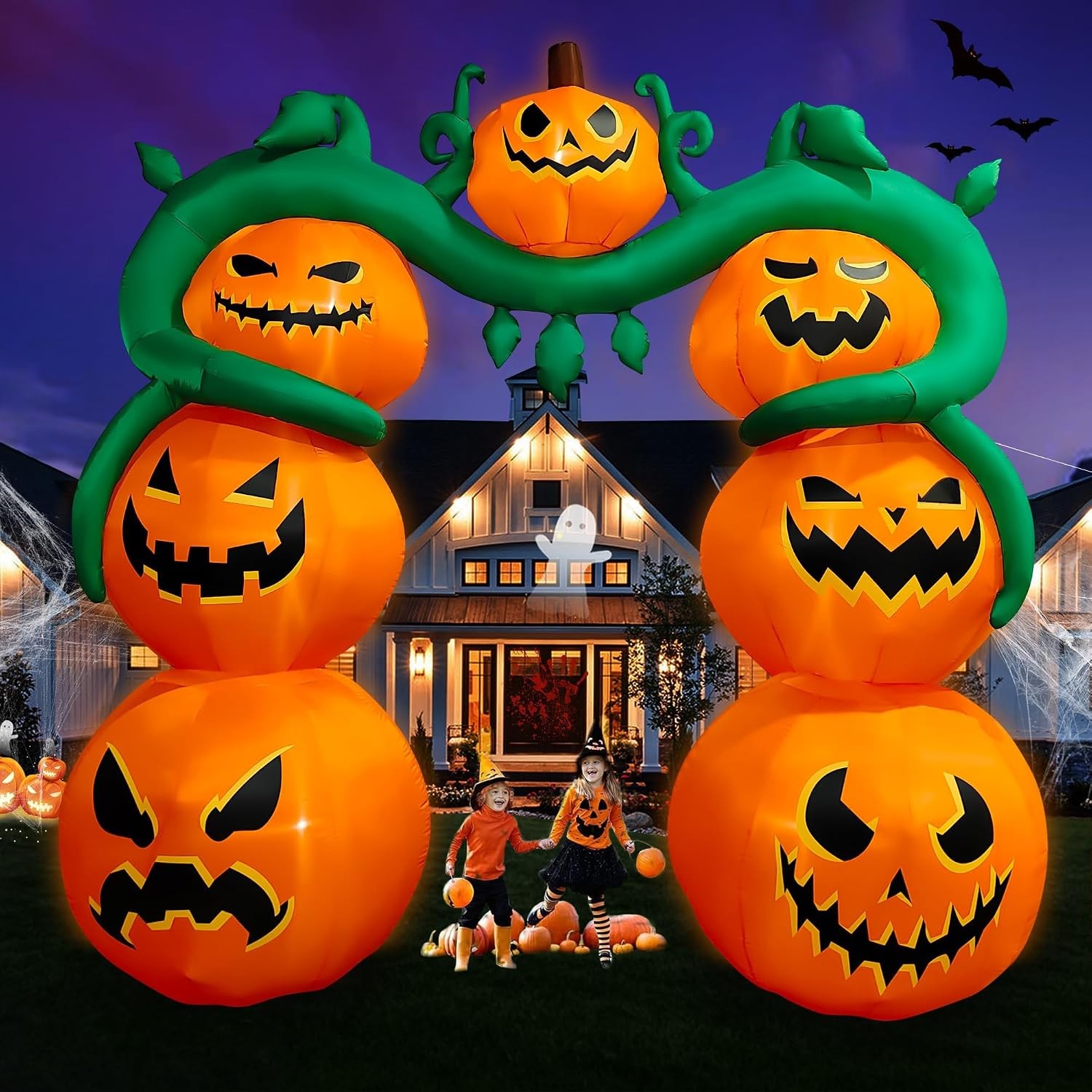 9FT Halloween Inflatable Pumpkin Archway Outdoor Decoration